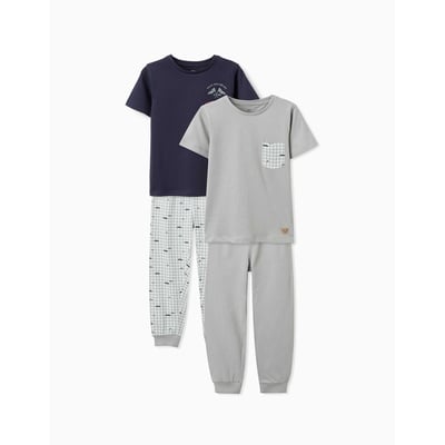 Lot de 2 pyjamas à manches courtes en coton avec imprimés voitures ZIPPY