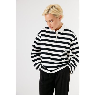 Polo rayé noir et blanc CEANE ARTLOVE