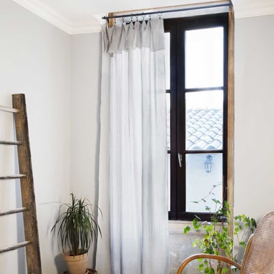 Rideau ajustable + 8 anneaux pince collection Gaia EDEN