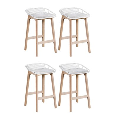 Lot de chaises d'îlot et bar en chêne et assise plastique 65cm MALMO MOB IN