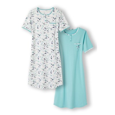 Lot de 2 Chemises de nuit pur coton peigné DAMART