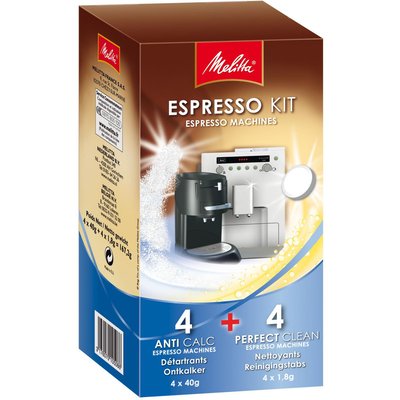 Produit de Nettoyage Espresso Kit 4 détartrants + 4 nettoyant MELITTA