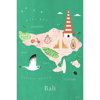 Tableau cartographie carte de bali HEXOA