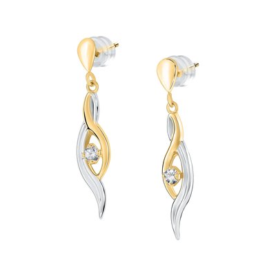 Boucles d'oreilles en or 375 et oxyde de zirconium CLEOR