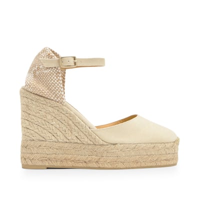Espadrilles compensées à bride cheville et talon tressé CAROL EXTRA PLATFORM CASTANER