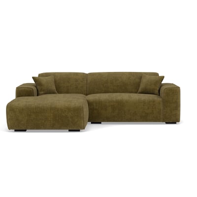 Canapé d'angle gauche en velours texturé, LISON BEST MOBILIER