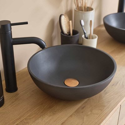 Vasque bol en beton gris 37 cm BERAH GETAH