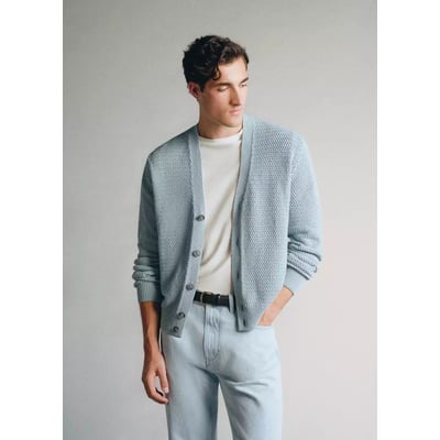 Cardigan 100 % coton en fil Pinori Filati MANGO MAN