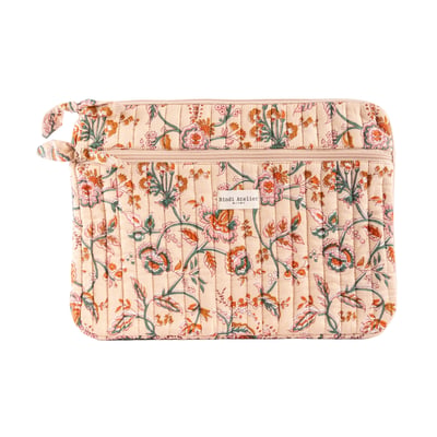 Pochette d'ordinateur en coton matelassé BINDI ATELIER