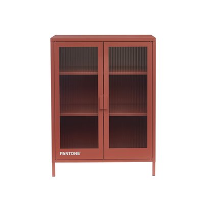 Buffet en acier et portes en verre cannelé PANTONE