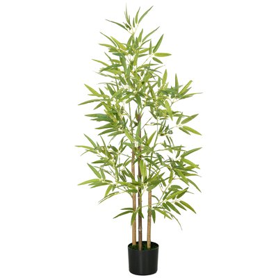 Bambou artificiel 1,20H m - 498 feuilles réalistes, vrais troncs, pot HOMCOM