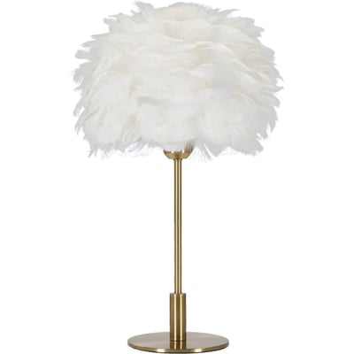 Lampe à poser pied en fer abat-jour plumes GLAM RECOLLECTION