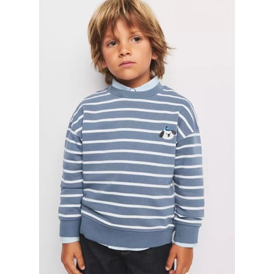 Sweat coton brodé à rayures MANGO BABY