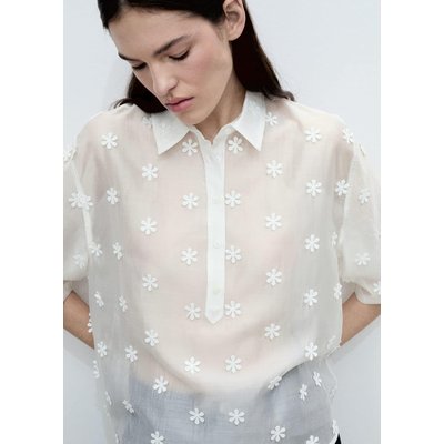 Chemise semi-transparente en lyocell à fleurs MANGO