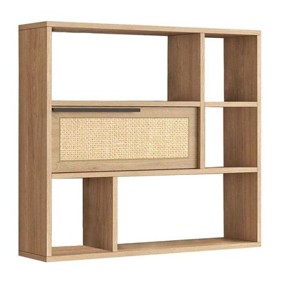 Etagère murale en aggloméré et effet cannage Only HANAH HOME