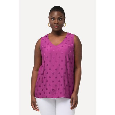 Blouse à pois jacquard avec encolure en V. ULLA POPKEN
