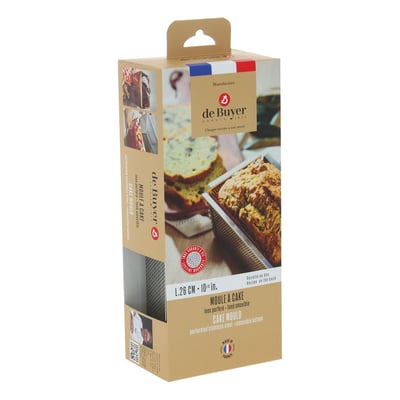 Moule à cake rectangulaire perforé - fond amovible DE BUYER