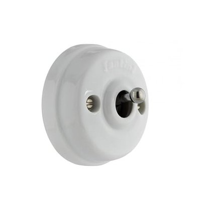 Interrupteur Ou Va-et-vient Dimbler Porcelaine Blanche Avec Manette Chrome FONTINI