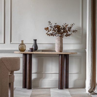 Trenton Travertine Console Table SO'HOME