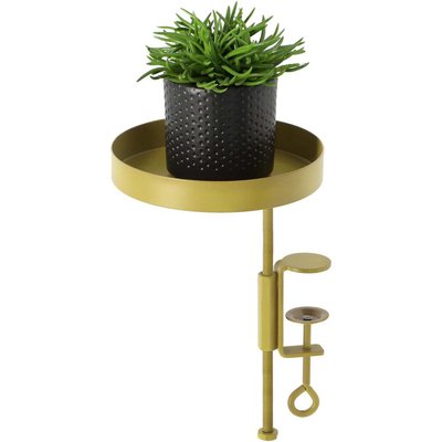 Support à plantes rond à fixer hauteur réglable doré 20.9 x 14 cm JARDINDECO