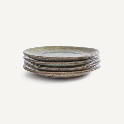 Set of 4 Dénia Reactive Glazed Stoneware Dessert Plates AM.PM