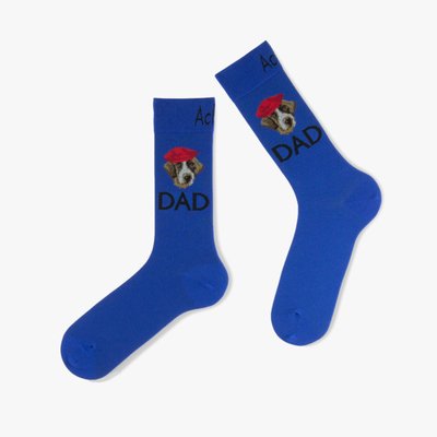 Mi-chaussettes en coton motif Papa chien MADE IN FRANCE ACHILE