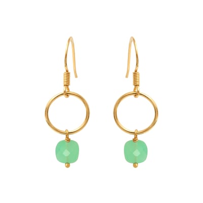 Boucles d'oreilles chrysoprase dorées -  fidji CAROLINE NAJMAN