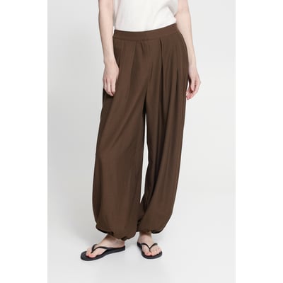 Pantalon taille haute, jambes larges, bas elastiqué ICHI