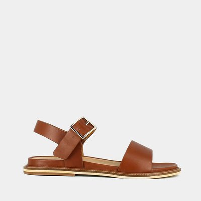 Sandales plates en cuir Acco, velcro JONAK