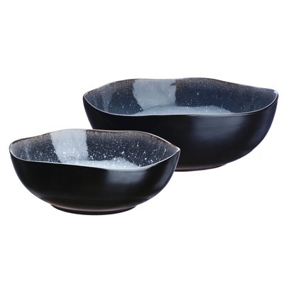 Lot de 2 saladiers en grès, IRIS BJORN