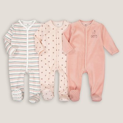 Lot de 3 pyjamas 1 pièce en velours LA REDOUTE COLLECTIONS