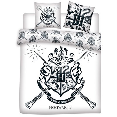 Parure de Lit Double Réversible Polycoton Poudlard HARRY POTTER