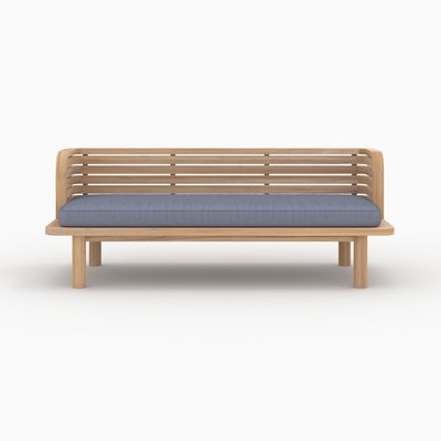 Banquette de jardin 2 places en teck et coussin - KILDA RENDEZ-VOUS DÉCO