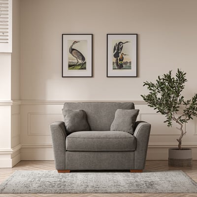 Florence Soft Brushed Snuggle Chair with Dark Wood Legs ÉDITÉ