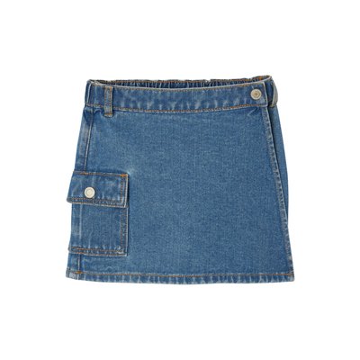 Jupe-short en denim poche cargo VERTBAUDET