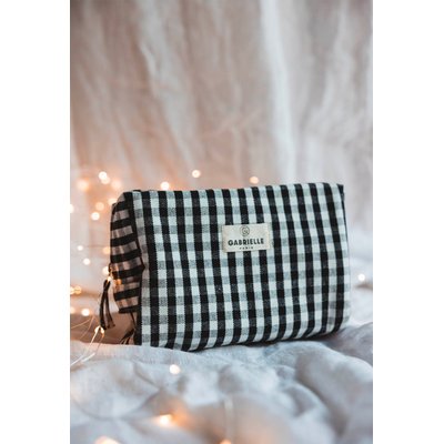 Trousse de toilette en toile de coton imprimé, Vichy GABRIELLE PARIS