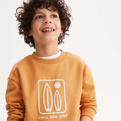Sweat col rond en molleton, motif planches de surf LA REDOUTE COLLECTIONS