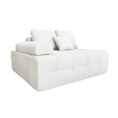 Fauteuil droit pour canapé modulable assise profonde en tissu avec coussins, SNUGGY OVIALA