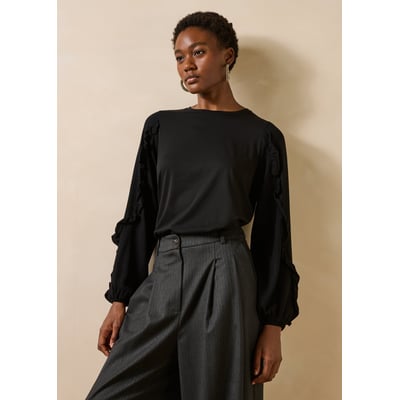T-shirt en lyocell manches longues col rond LA FEE MARABOUTEE