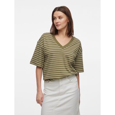 T-shirt rayé, col V VILA