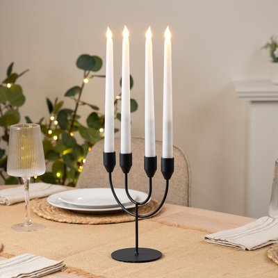 20.5cm Black 4-Arm Candle Holder SO'HOME