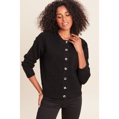 Gilet droit mi-long col rond BREAL