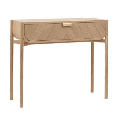 Console en chêne avec 1 tiroir, poignée en laiton, MARIUS HARTO