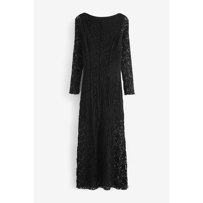 Robe longue en dentelle à manches longues NEXT