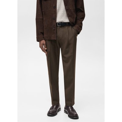 Pantalon laine froide slim-fit pinces MANGO MAN