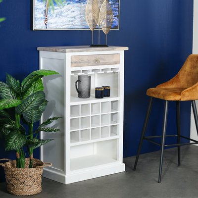 Meuble de bar blanc en bois ALESIA PIER IMPORT