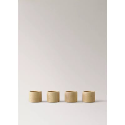 Lot 4 porte-serviettes en bois de frêne MANGO HOME