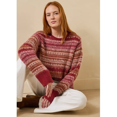 Pull manches longues en jacquard col rond LA FEE MARABOUTEE