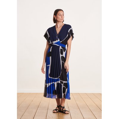 Robe longue cache-cœur imprimée à manches courtes LA FEE MARABOUTEE