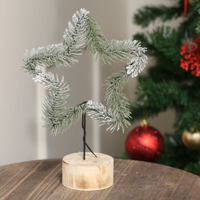 Décoration de Noël à poser étoile enneigée avec leds PIER IMPORT